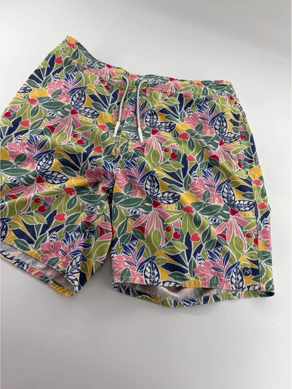 Johnnie-O Swim Trunks Men's L Tropical Fruit Floral Print
